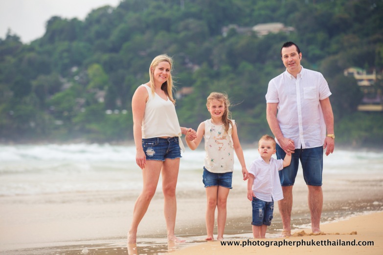 family photoshoot at karon beach phuket thailand