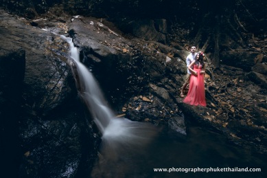 engagement photoshoot at Kathu waterfall phuket thailand