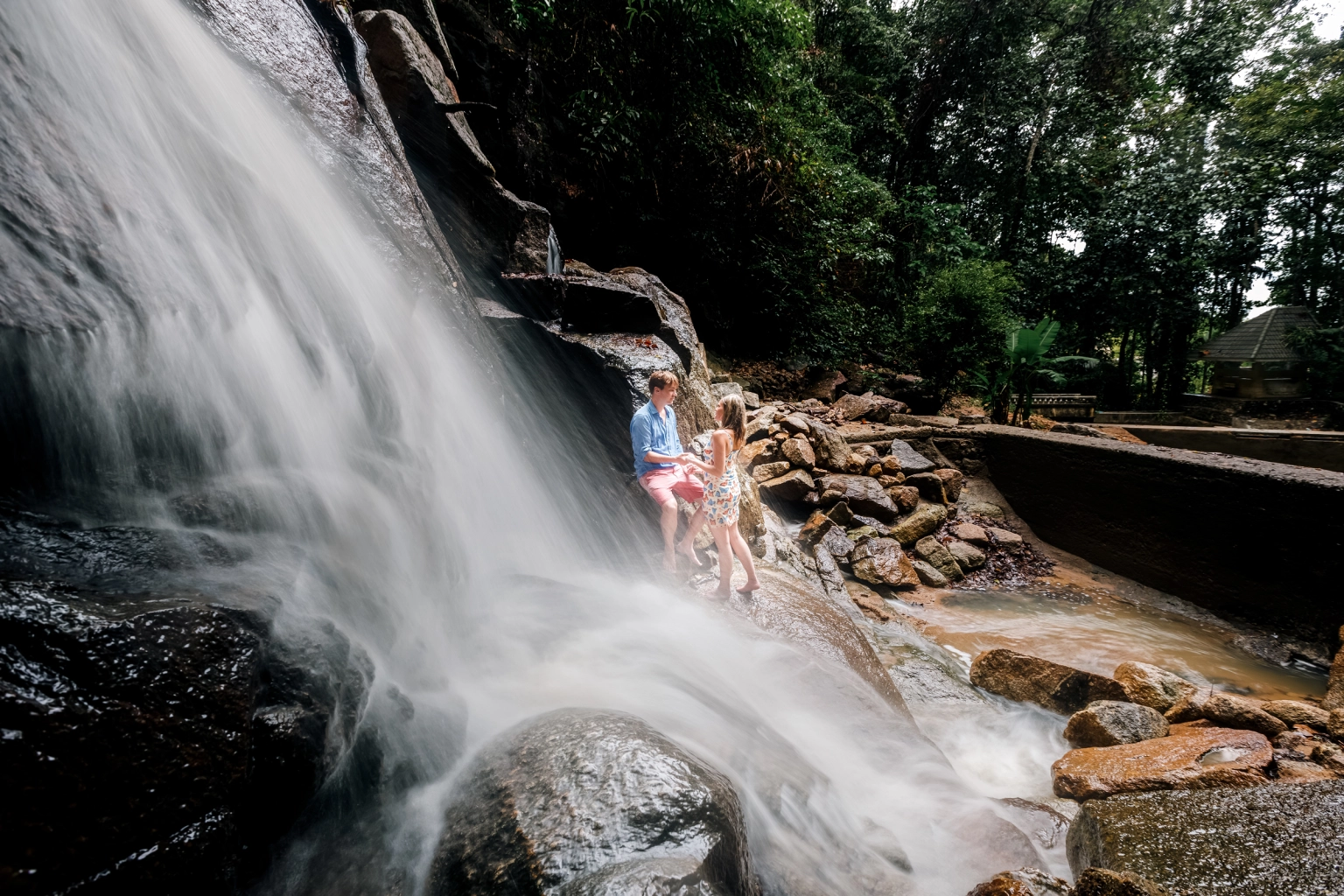 couple photoshoot at kathu waterfall phuket
